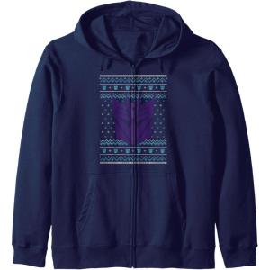 imageTransformers Christmas Retro Decepticon Ugly Sweater Style Zip HoodieNavy Blue