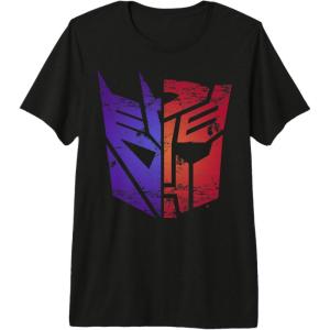 imageTransformers Decepticon Autobot Distressed Split Logo Premium Triblend TShirtBlack