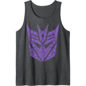 imageTransformers Decepticons Purple Icon Filled Logo Tank TopDark Heather Grey