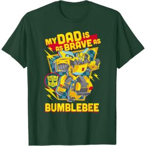 imageTransformers Fathers Day Bumblebee My Dad is Brave TShirtDark Green