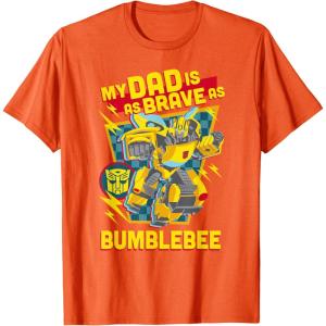 imageTransformers Fathers Day Bumblebee My Dad is Brave TShirtOrange