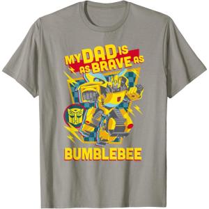 imageTransformers Fathers Day Bumblebee My Dad is Brave TShirtSlate Grey