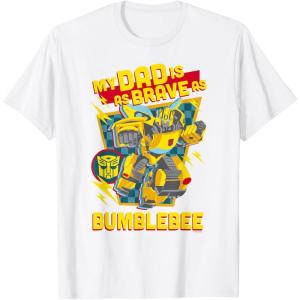 imageTransformers Fathers Day Bumblebee My Dad is Brave TShirtWhite
