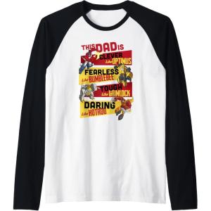 imageTransformers Fathers Day Vintage Autobots Line Up Dad Is Raglan Baseball TeeBlackWhite