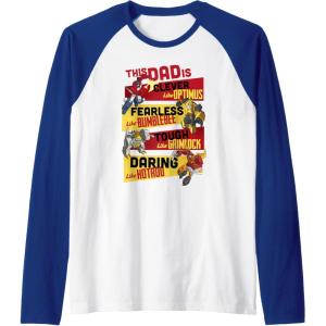imageTransformers Fathers Day Vintage Autobots Line Up Dad Is Raglan Baseball TeeRoyal BlueWhite