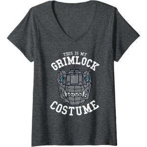imageTransformers Halloween This Is My Grimlock Costume VNeck TShirtDark Heather Grey