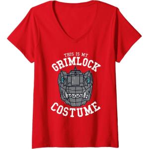imageTransformers Halloween This Is My Grimlock Costume VNeck TShirtRed