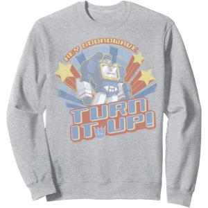 imageTransformers Hey Soundwave Turn It Up Classic Retro Logo SweatshirtHeather Grey