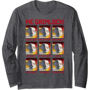 imageTransformers Me Grimlock Emotions Long Sleeve TShirtDark Heather Grey