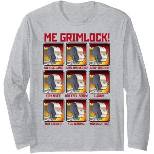 imageTransformers Me Grimlock Emotions Long Sleeve TShirtHeather Grey
