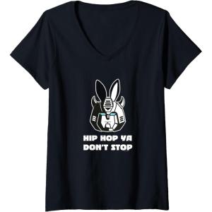 imageTransformers Optimus Prime Bunny Ears Easter Hip Hop VNeck TShirtBlack