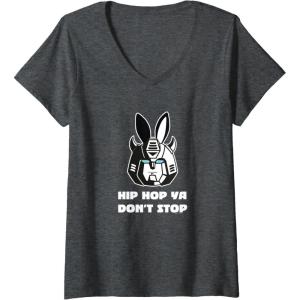 imageTransformers Optimus Prime Bunny Ears Easter Hip Hop VNeck TShirtDark Heather Grey