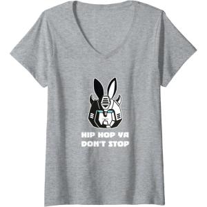 imageTransformers Optimus Prime Bunny Ears Easter Hip Hop VNeck TShirtHeather Grey