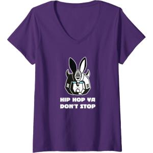 imageTransformers Optimus Prime Bunny Ears Easter Hip Hop VNeck TShirtPurple