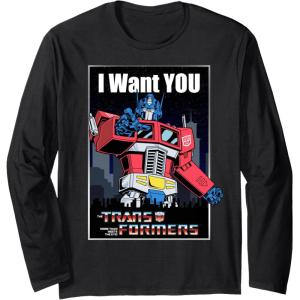 imageTransformers Optimus Prime I Want You Retro Poster Long Sleeve TShirtBlack