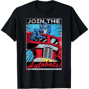 imageTransformers Optimus Prime Join The Autobots Retro Poster TShirt SmallBlack
