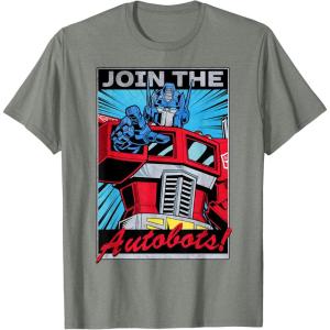 imageTransformers Optimus Prime Join The Autobots Retro Poster TShirt SmallOlive Heather
