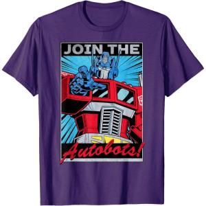 imageTransformers Optimus Prime Join The Autobots Retro Poster TShirt SmallPurple
