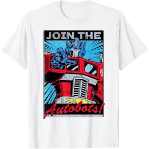 imageTransformers Optimus Prime Join The Autobots Retro Poster TShirt SmallWhite