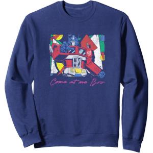 imageTransformers Optimus Prime Retro Fine Art Cubist Portrait SweatshirtNavy Blue