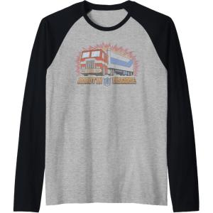 imageTransformers Optimus Prime Robot In Disguise Raglan Baseball TeeBlackAthletic Heather