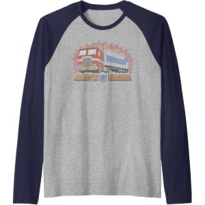 imageTransformers Optimus Prime Robot In Disguise Raglan Baseball TeeNavy BlueAthletic Heather