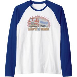 imageTransformers Optimus Prime Robot In Disguise Raglan Baseball TeeRoyal BlueWhite