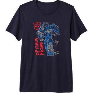 imageTransformers Optimus Prime Running Doodle Premium TriBlend TShirtNavy Blue