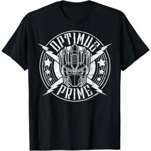 imageTransformers Optimus Prime Vintage Rock Lightning Logo TShirt SmallBlack
