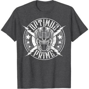 imageTransformers Optimus Prime Vintage Rock Lightning Logo TShirt SmallDark Heather Grey