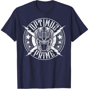 imageTransformers Optimus Prime Vintage Rock Lightning Logo TShirt SmallNavy Blue