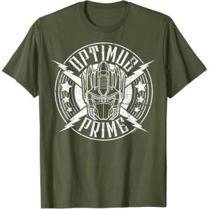 imageTransformers Optimus Prime Vintage Rock Lightning Logo TShirt SmallOlive Green