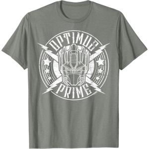 imageTransformers Optimus Prime Vintage Rock Lightning Logo TShirt SmallOlive Heather