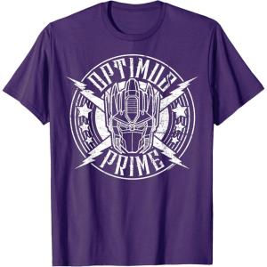 imageTransformers Optimus Prime Vintage Rock Lightning Logo TShirt SmallPurple