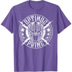imageTransformers Optimus Prime Vintage Rock Lightning Logo TShirt SmallPurple Heather