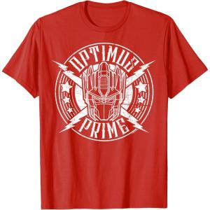 imageTransformers Optimus Prime Vintage Rock Lightning Logo TShirt SmallRed
