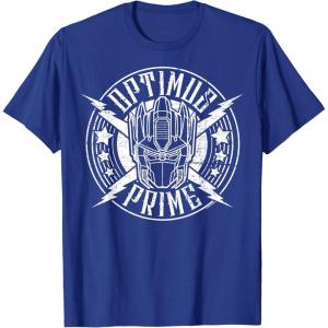 imageTransformers Optimus Prime Vintage Rock Lightning Logo TShirt SmallRoyal Blue