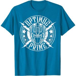 imageTransformers Optimus Prime Vintage Rock Lightning Logo TShirt SmallSapphire Blue