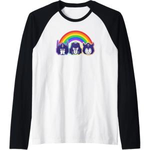 imageTransformers Pride Rainbow Faces Raglan Baseball TeeBlackWhite