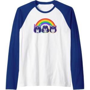 imageTransformers Pride Rainbow Faces Raglan Baseball TeeRoyal BlueWhite