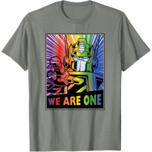 imageTransformers Pride Rainbow Optimus Prime We Are One TShirtOlive Heather