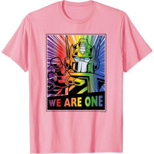 imageTransformers Pride Rainbow Optimus Prime We Are One TShirtPink