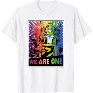 imageTransformers Pride Rainbow Optimus Prime We Are One TShirtWhite