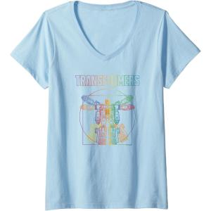 imageTransformers Pride Vitruvian Optimus Prime Logo VNeck TShirtBaby Blue