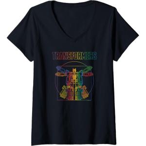 imageTransformers Pride Vitruvian Optimus Prime Logo VNeck TShirtBlack