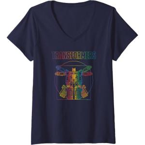 imageTransformers Pride Vitruvian Optimus Prime Logo VNeck TShirtNavy Blue