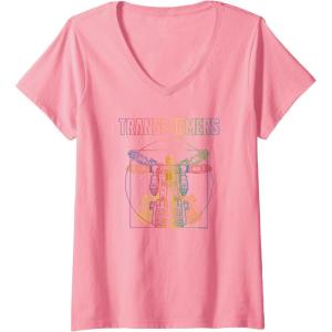 imageTransformers Pride Vitruvian Optimus Prime Logo VNeck TShirtPink