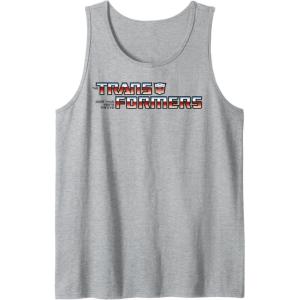 imageTransformers Red Gradient Classic Vintage Logo Tank TopHeather Grey