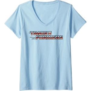 imageTransformers Red Gradient Classic Vintage Logo VNeck TShirtBaby Blue