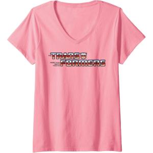 imageTransformers Red Gradient Classic Vintage Logo VNeck TShirtPink